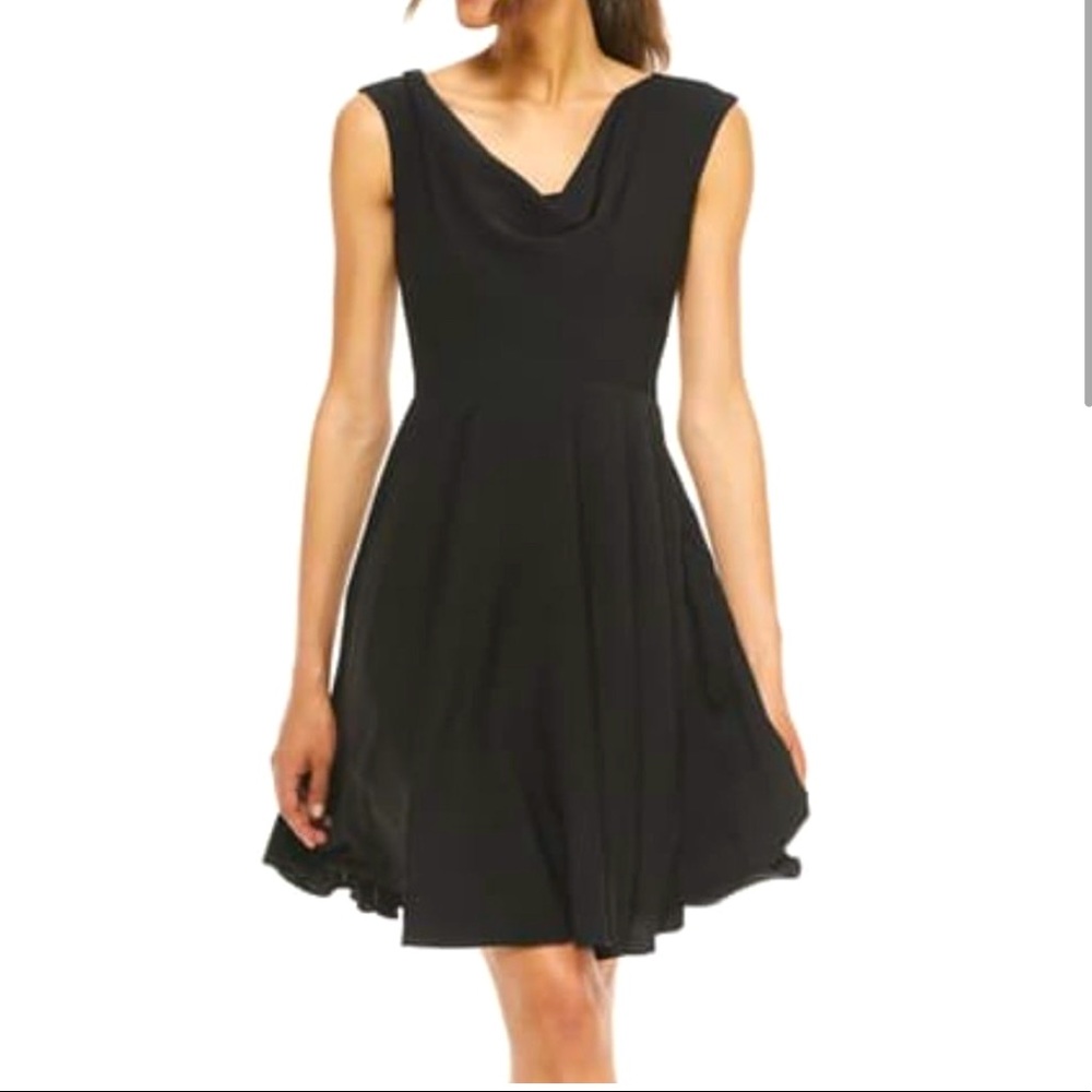 Gal Meets Glam Maya Sleeveless Cowl Neck Fit Dress